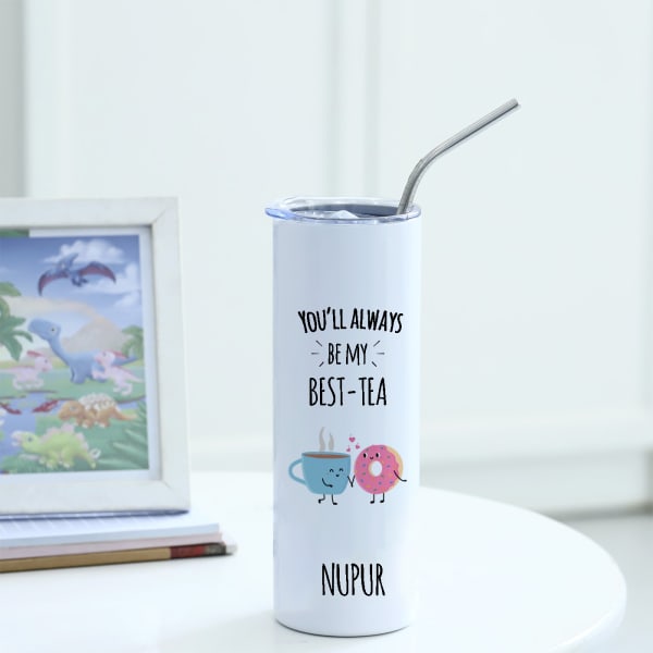 My Best-Tea - Personalized Stainless Steel Tumbler With Straw