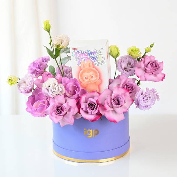 Mystical Purple Blooms And Labubu
