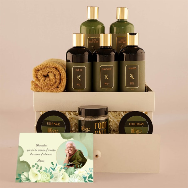 Natural Olive Body Care Kit With Personalized Card For Mom