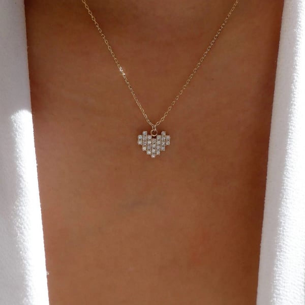 Necklace - Pixel Heart - Single Piece - Juju Joy