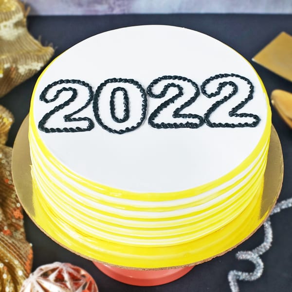 New Year 2022 Cake - Pineapple (Half kg)