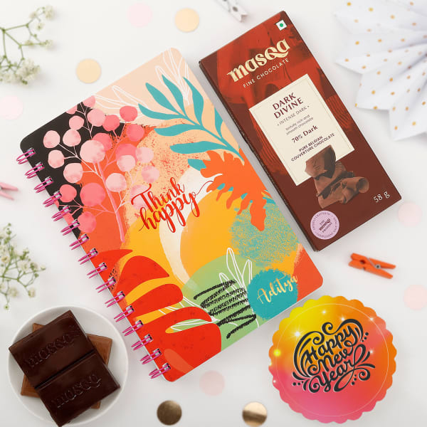 New Year Personalized Planner With Chocolate