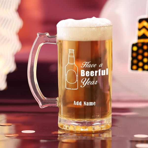 New Year's Eve Personalized Beer Glass