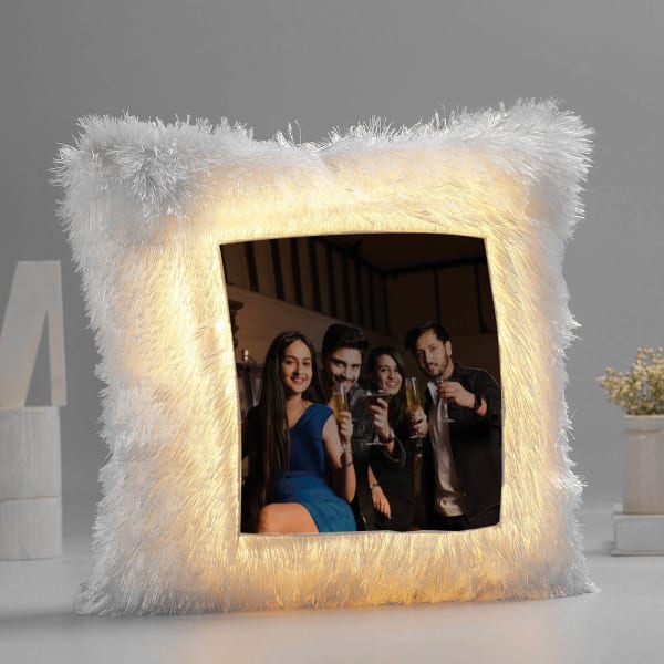 New Year Special Personalized LED Fur Cushion: Gift/Send New Year Gifts ...