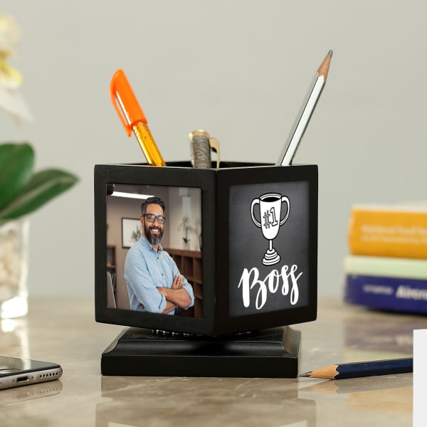 No 1 Boss Personalized Rotating Pen Stand