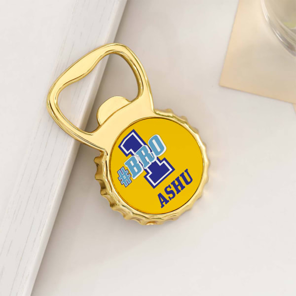 No.1 Bro Personalized Magnetic Bottle Opener