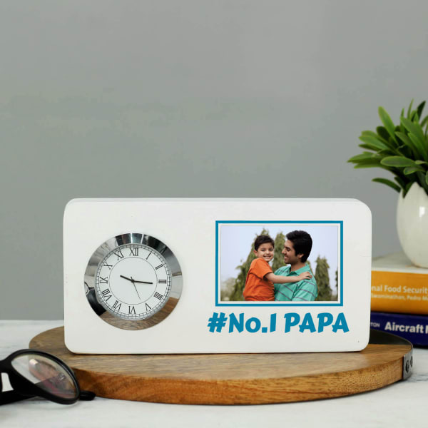 No.1 Papa Personalized Table Clock