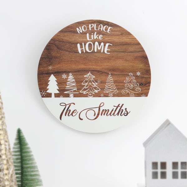 No Place Like Home Personalized Wooden Door Sign