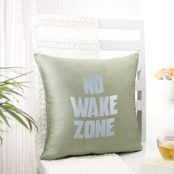 No Wake Zone Personalized Cushion - Grey