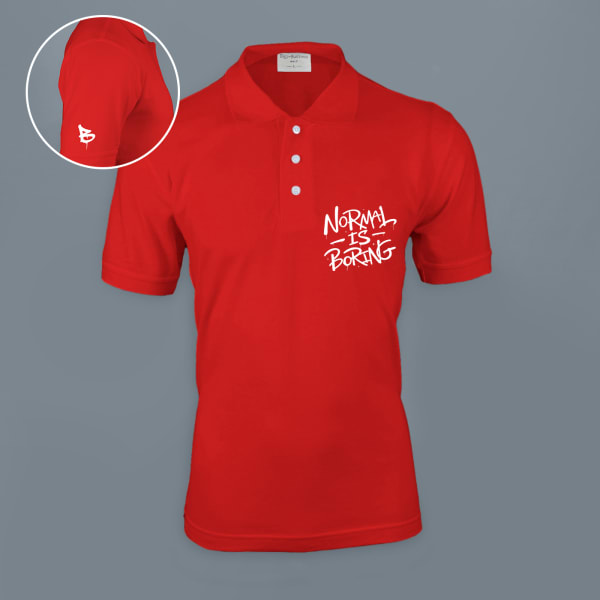 Normal Is Boring Personalized Polo T-shirt - Red