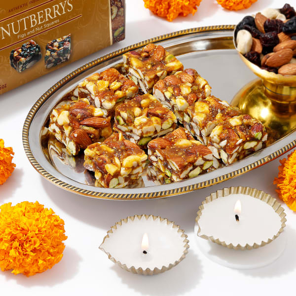 Nutberry Delight And Diyas Diwali Combo