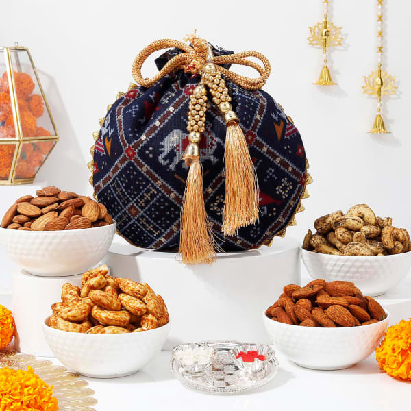 Nutritious Treats And Vibrant Potli Bhai Dooj Hamper