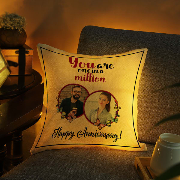 One In A Million Personalized LED Jute Cushion