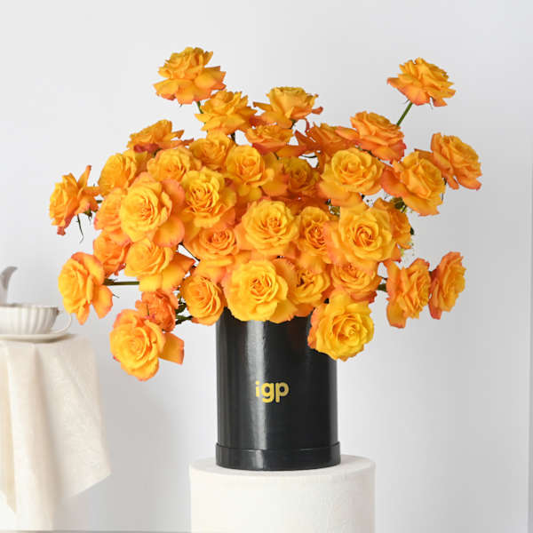 Orange Radiance Roses Arrangement