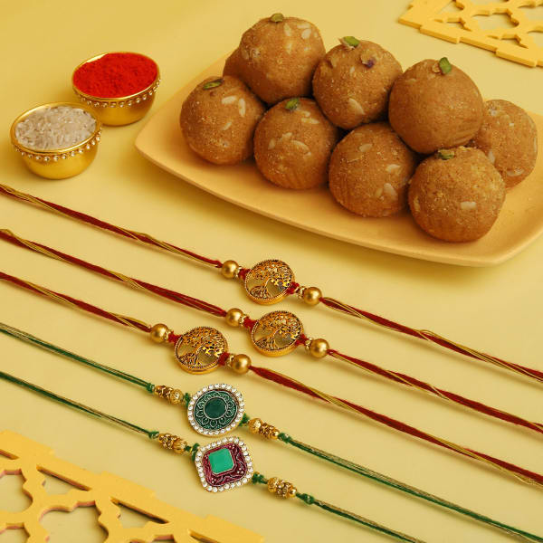 Pack of 5 Intricate Beauty Rakhi Set