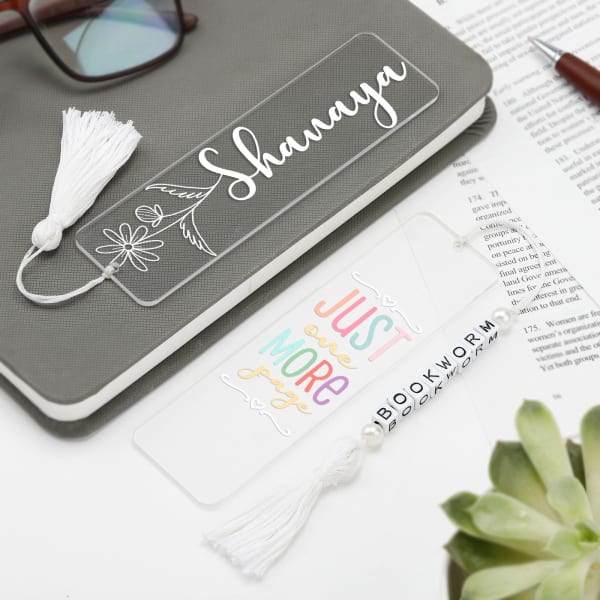 Page Turner Personalized Acrylic Bookmarks - Set Of 2