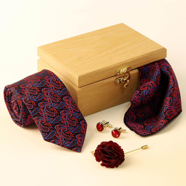 Paisley Print Necktie Set in Gift Box