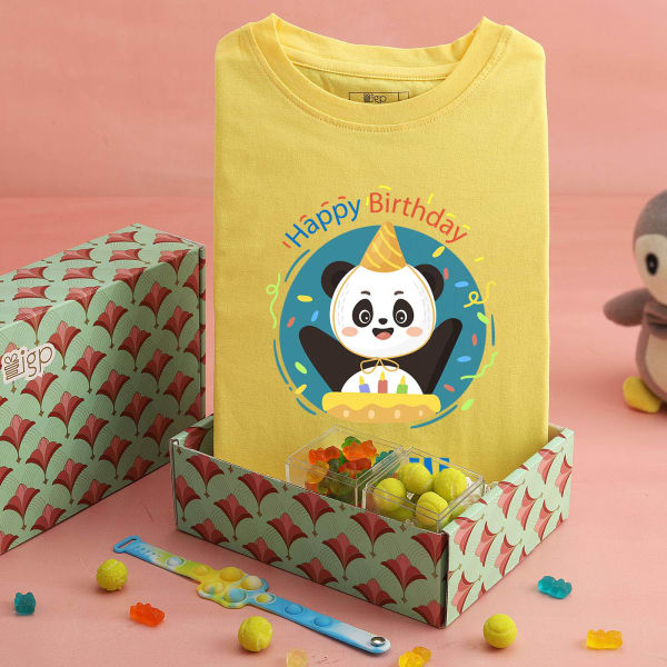 Panda Bear Personalized Birthday Hamper - Yellow