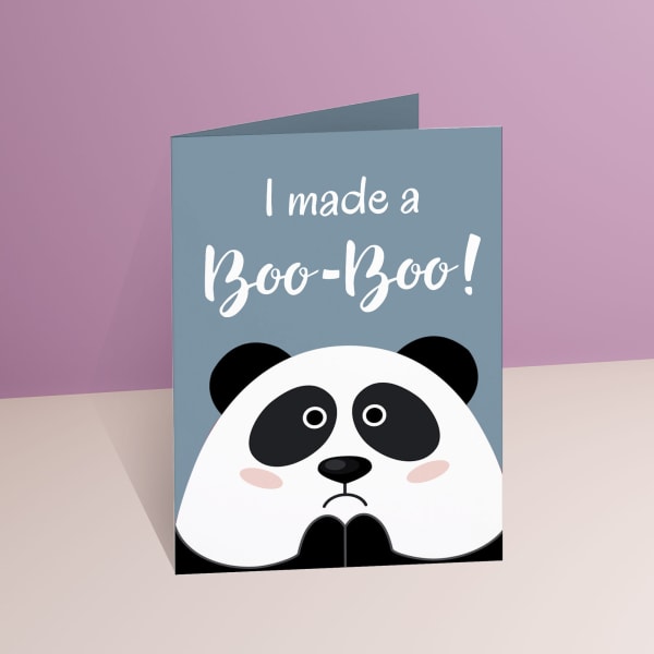 Panda Booboo Personalized A5 Sorry Card