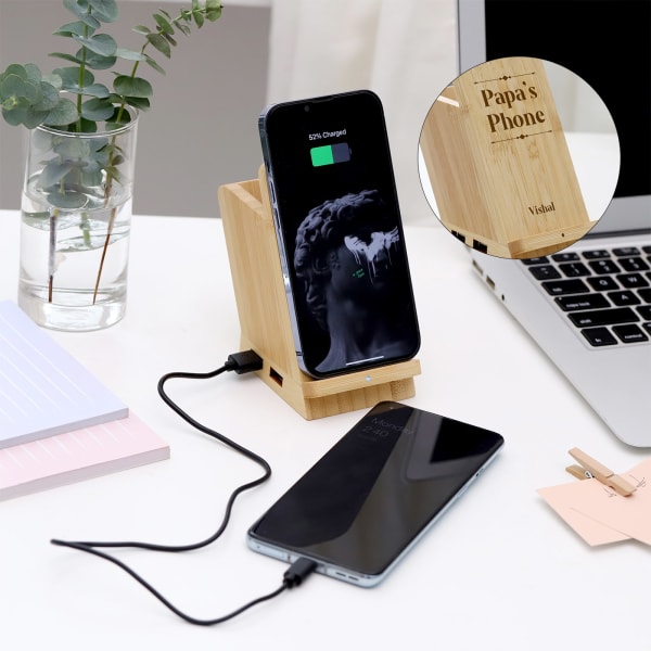 Papa's Phone - Personalized Wireless Charger