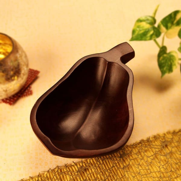 Papaya Shaped Mango Wood Bowl