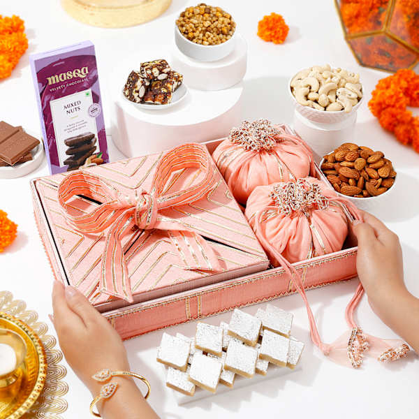 Pastel Peach Tempting Sweets Hamper