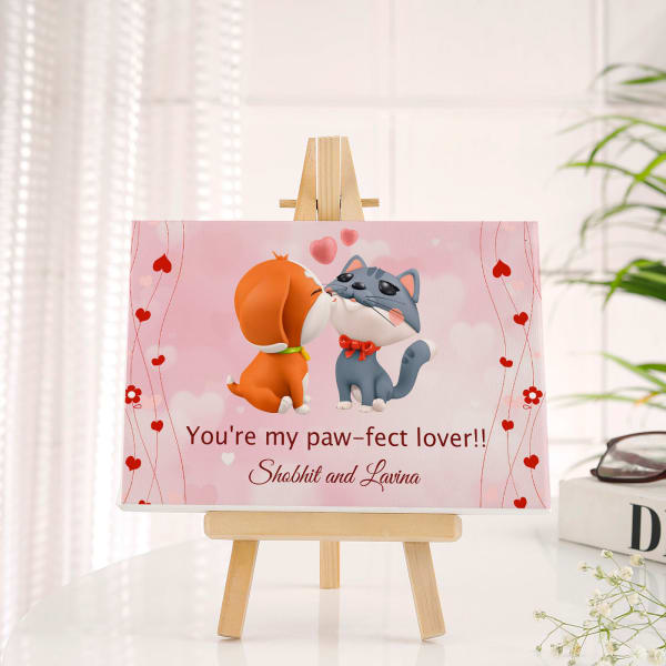 Pawfect Lover Personalized Photo Canvas With Easel Stand