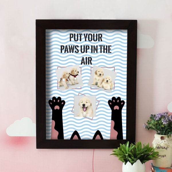 Paws Up Personalized Wooden Photo Frame