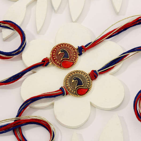 Peacock Meena Rakhi (Set of 2)