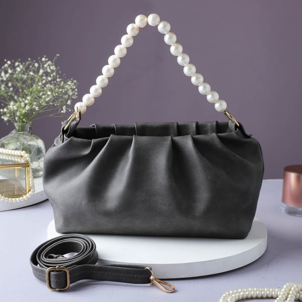 Pearl Handled Clutch Bag For Women