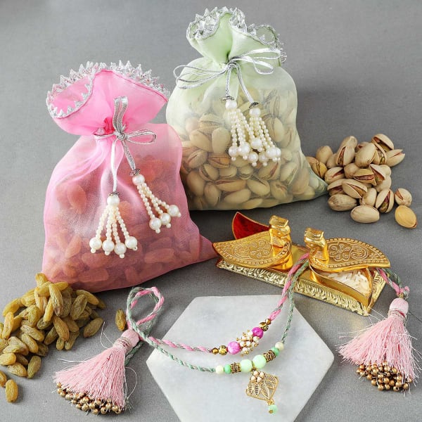 Pearl Rakhis With Dry Fruits