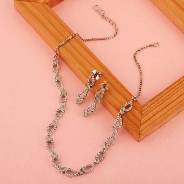 Peary Pretty CZ Necklace Set