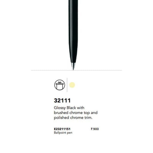 Pen Sheaffer 32111 Glossy Black with brushed chrome top and polished chrome trim 2