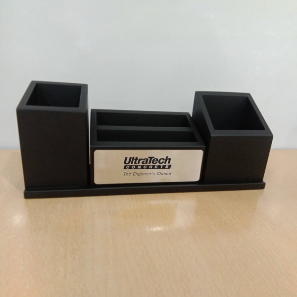 Pen stand with card holder