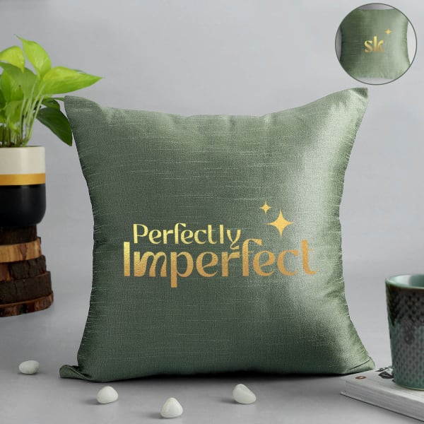 Perfectly Imperfect Cushion - Personalized - Sage Green