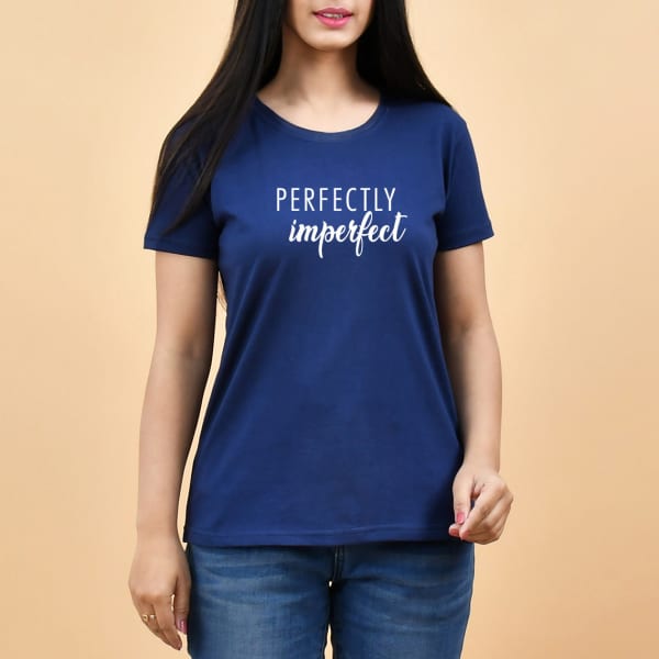 Perfectly Imperfect Navy Blue T-Shirt for Women