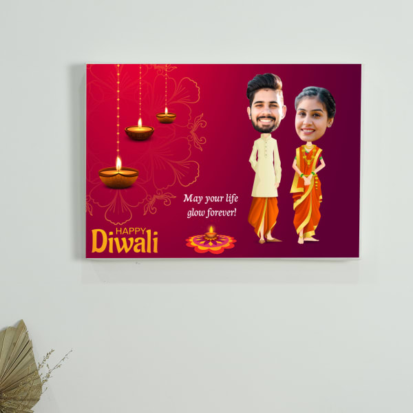 Personalized A3 Canvas Photo Frame For Diwali