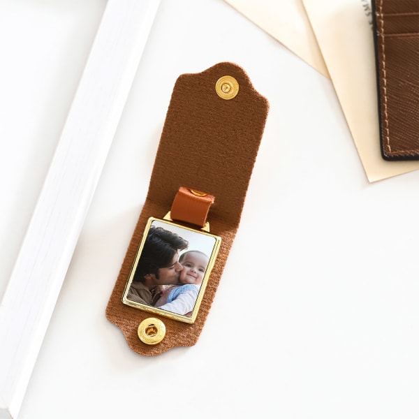 Personalized Adorable Moments Leather Keychain