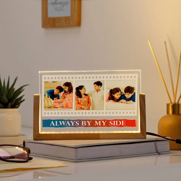 Personalized Always By My Side LED Frame For Siblings