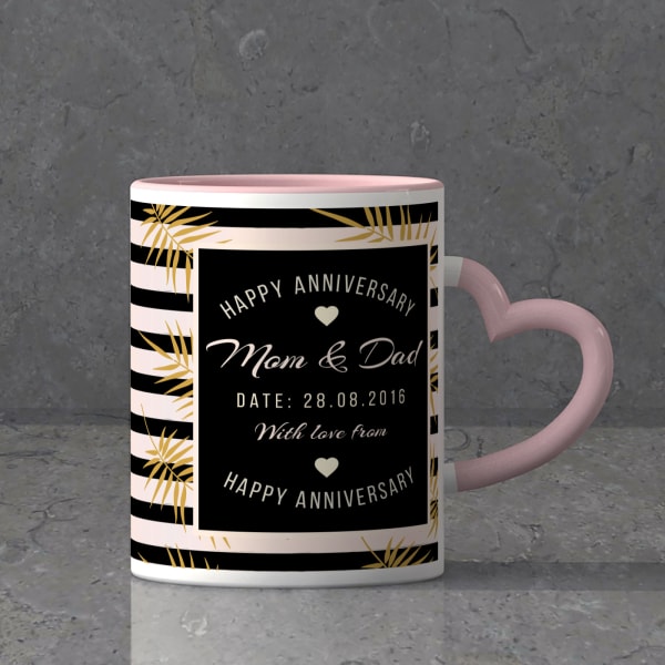 Personalized Anniversary Mug Set for Parents Gift/Send