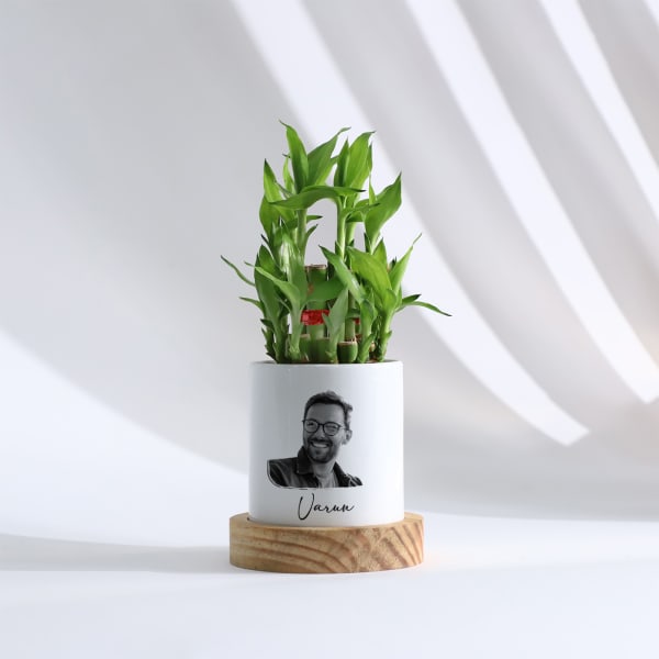 Personalized Bamboo Plant With Planter