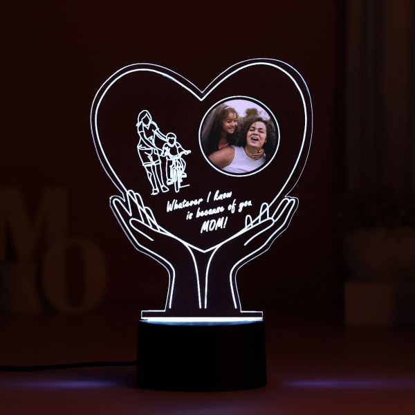 Personalized Because Of You Mom LED Lamp