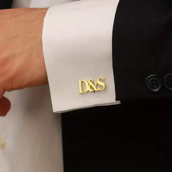 Personalized Bespoke Gold Initials Cufflinks