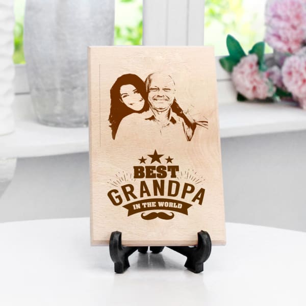 Personalized Best Grandpa Wooden Photo Frame