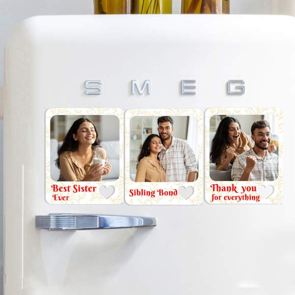 Personalized Best Sister Fridge Magnets Trio