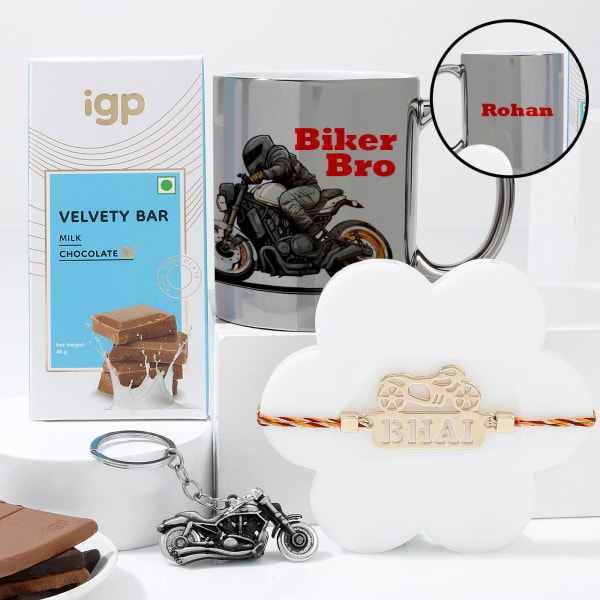 Personalized Biker Bhai Rakhi Hamper