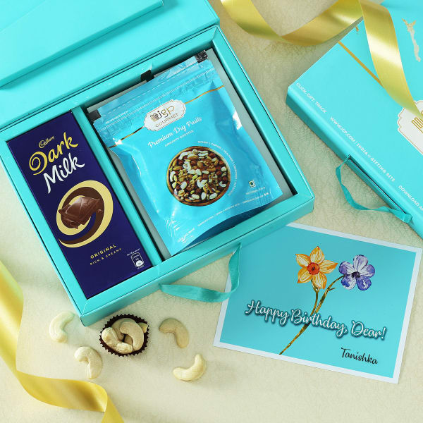 Personalized Birthday Chocolate & Dry Fruit Gift Box