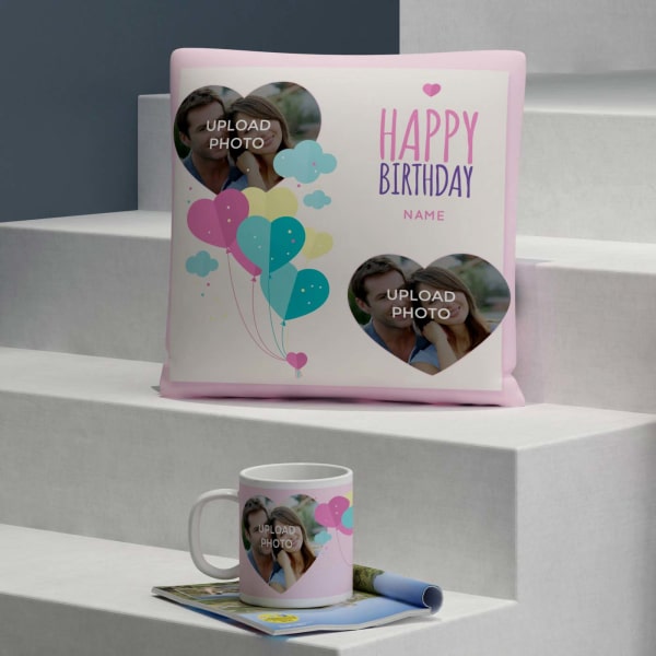Personalized Birthday Cushion & Mug