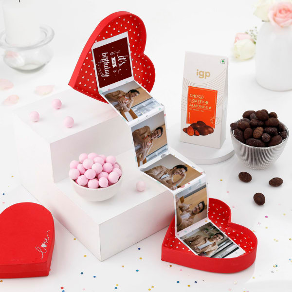 Personalized Birthday Heart Pop-Up Box With Treats