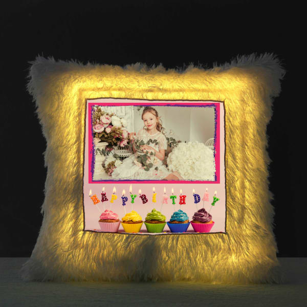 Personalized Birthday LED Pillow for Girls